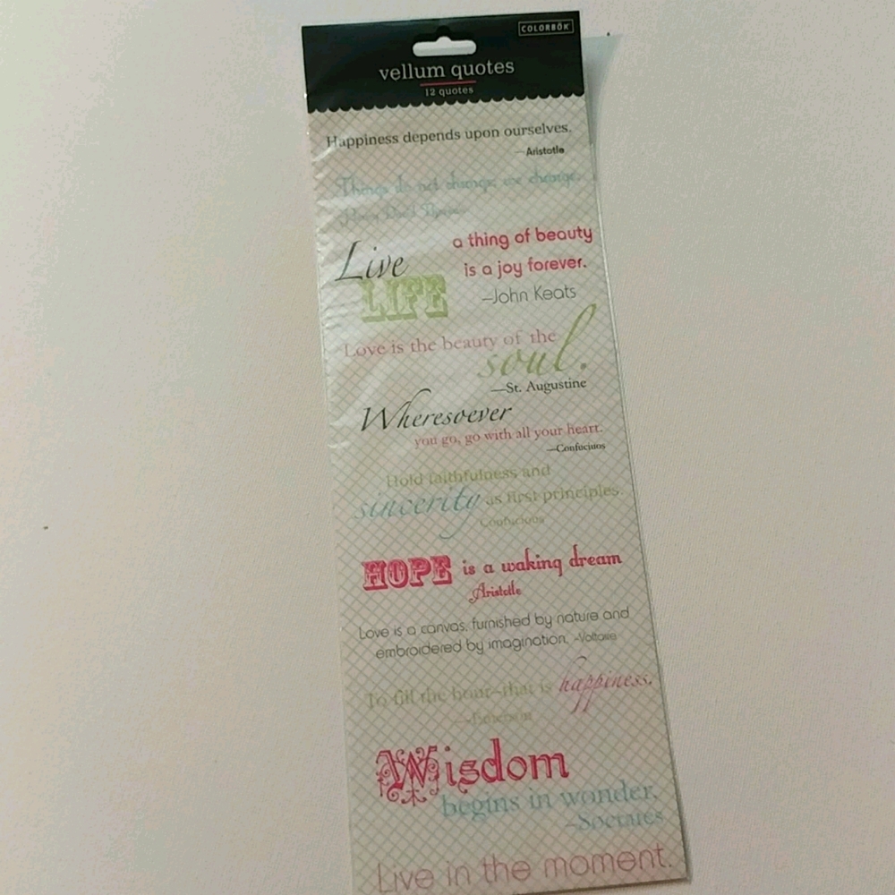 4/$15 🌻 NWT 12 Vellum Quotes Scrapbooking Sticker